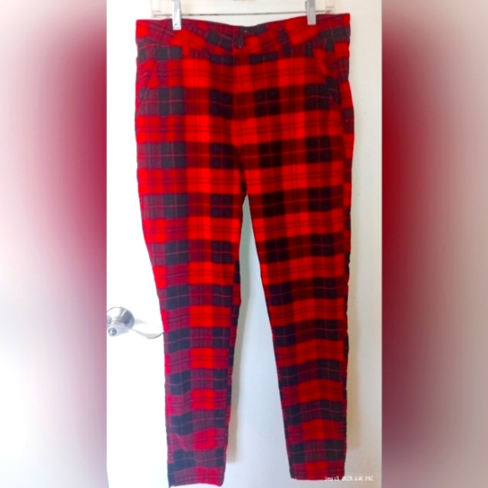 Plaid Skinny Pants for Women